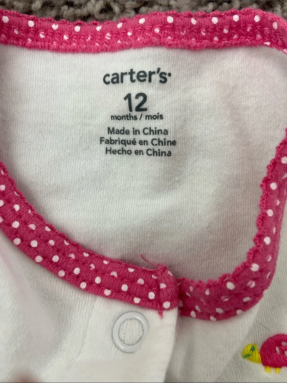 Carter's White Ruffle Sleeve onesie Turtle Print 100% Cotton